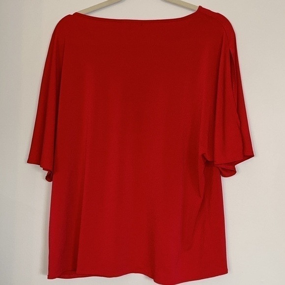 Roz & Ali Short Sleeve Top With Split Sleeve Accents Size XL - Picture 3 of 5